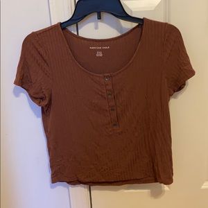 Dusty rose/brown kinda cropped button down